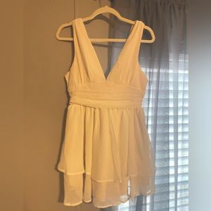Off white mini ruffle dress
